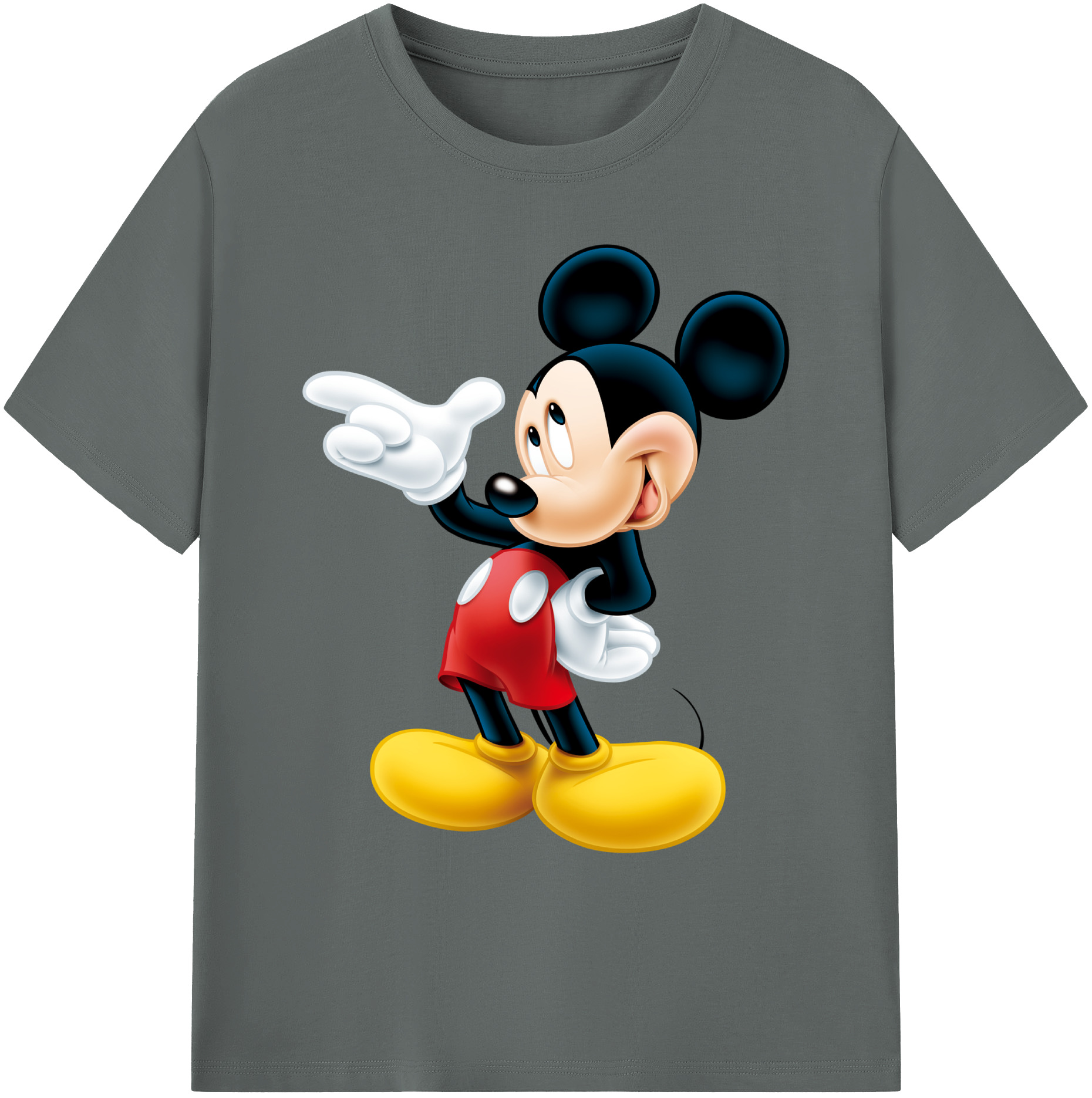 ミッキーマウス Mickey Mouse 綿100％ メンズ半袖Tシャツ｜肌触りやわらか＆通気性